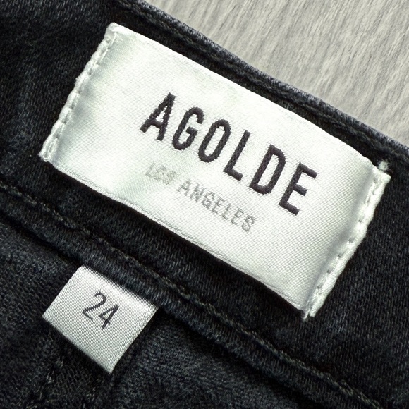 AGOLDE Riley High Rise Straight Jeans In Black Pepper - Picture 3 of 12